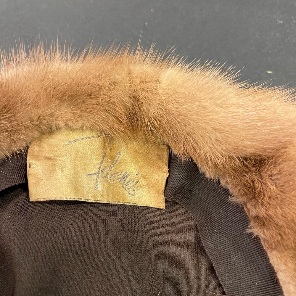 Vintage Mink Jackie O style original Union made fur pillbox hat - Picture 3 of 4